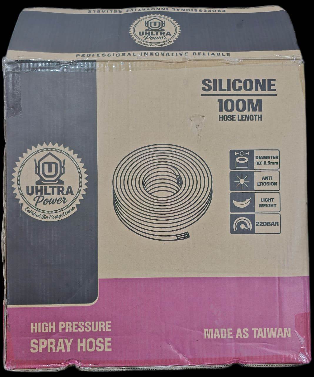dymysci7qlpdmsssj39j.jpg Manguera para pulverizador UHLTRA POWER amarilla de estilo taiwanés de 5 capas — 220 bar, SKU IMP36573