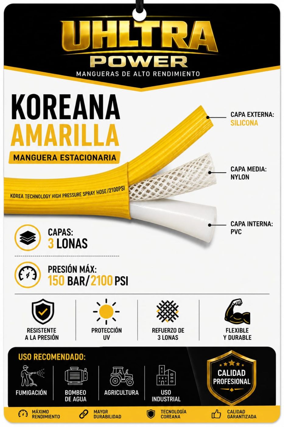 pl7hmyk2qgbka71accqh.jpg Manguera de pulverización UHLTRA POWER de 3 capas estilo coreano, SKU IMP36572